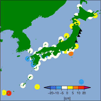 月平均潮位偏差分布