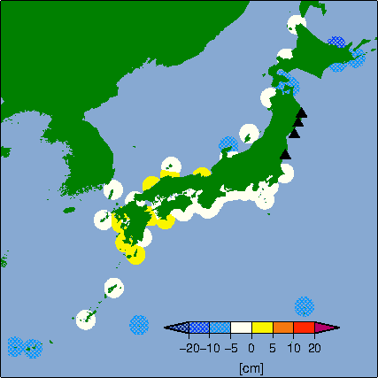 月平均潮位偏差分布