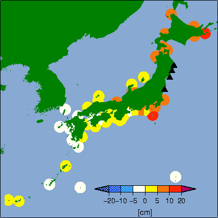 月平均潮位偏差分布