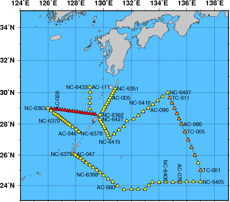海洋観測点位置図