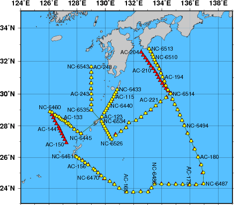 海洋観測点位置図