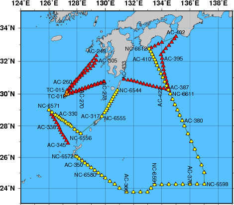 海洋観測点位置図