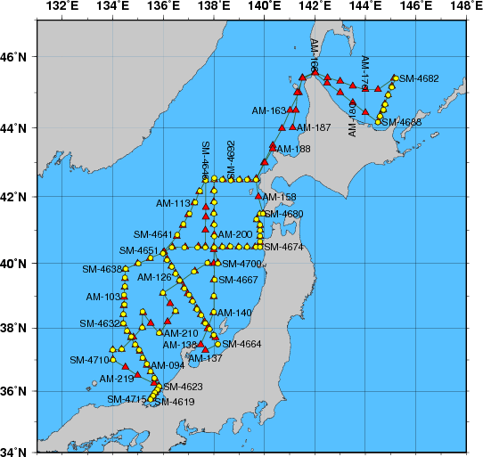 海洋観測点位置図