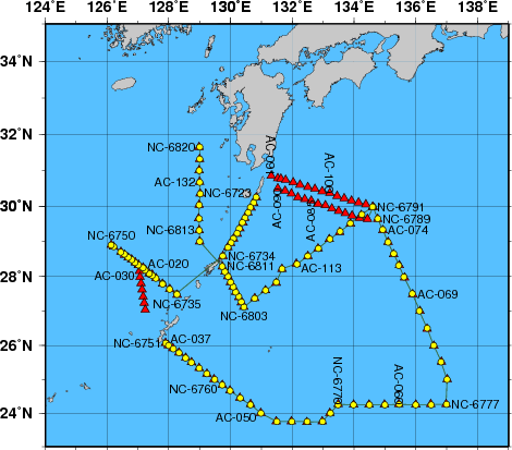 海洋観測点位置図