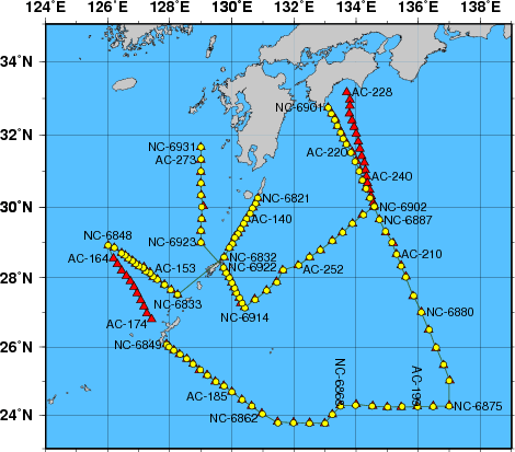 海洋観測点位置図