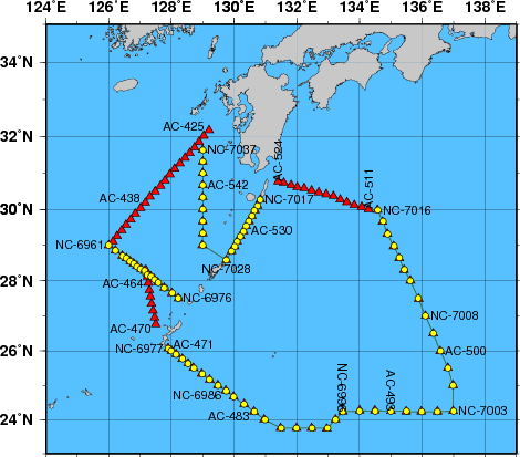 海洋観測点位置図