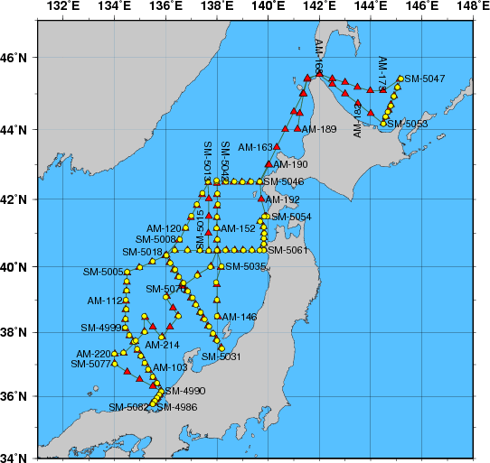 海洋観測点位置図