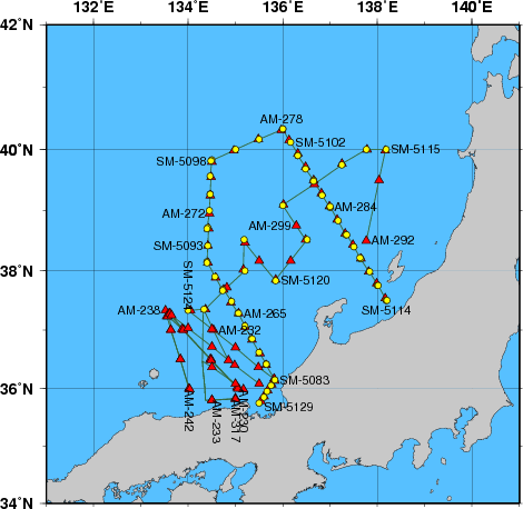 海洋観測点位置図