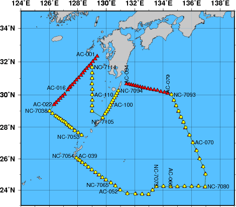 海洋観測点位置図