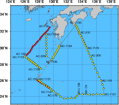 海洋観測点位置図
