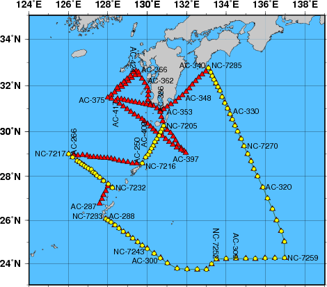 海洋観測点位置図