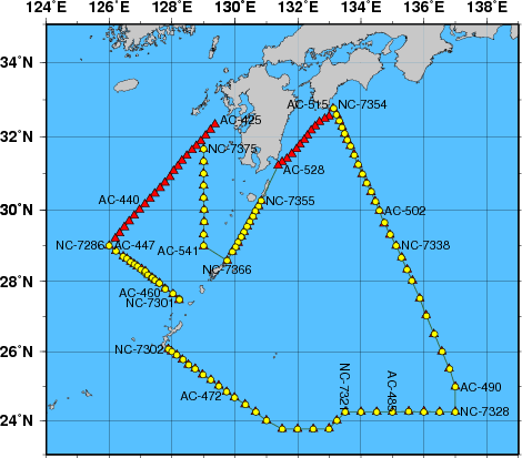 海洋観測点位置図