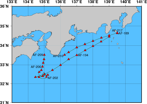 海洋観測点位置図