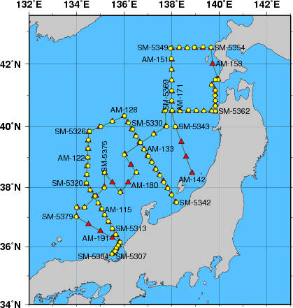 海洋観測点位置図