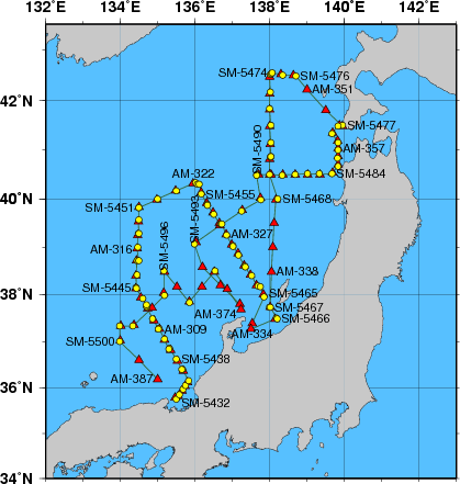 海洋観測点位置図