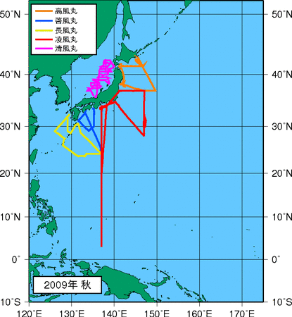 季節別観測点図
