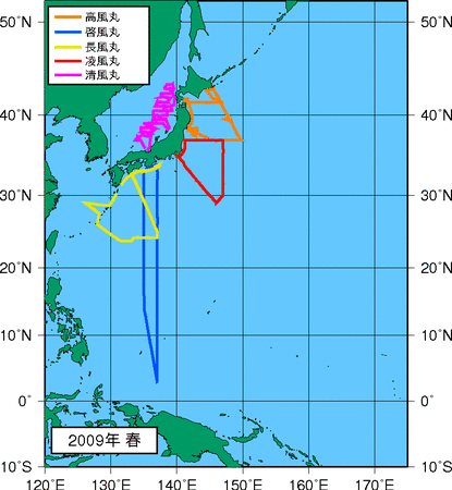 季節別観測点図