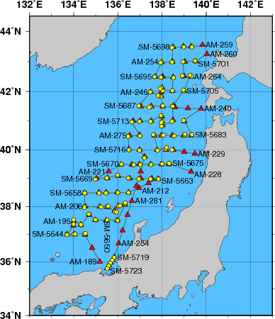 海洋観測点位置図