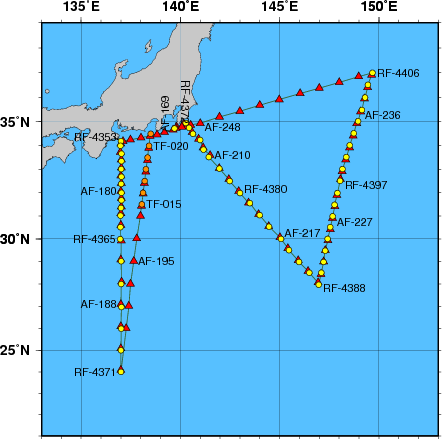 海洋観測点位置図