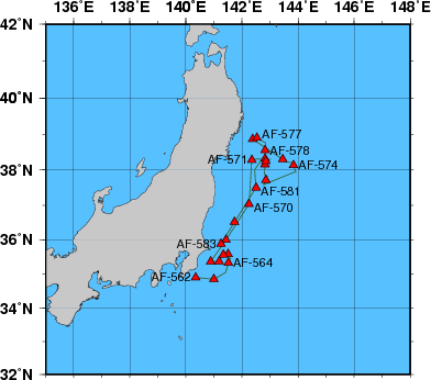 海洋観測点位置図