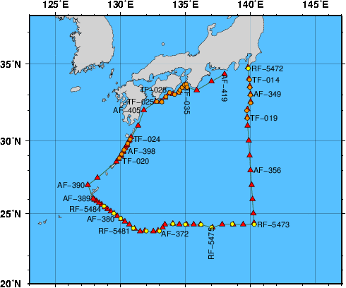 海洋観測点位置図