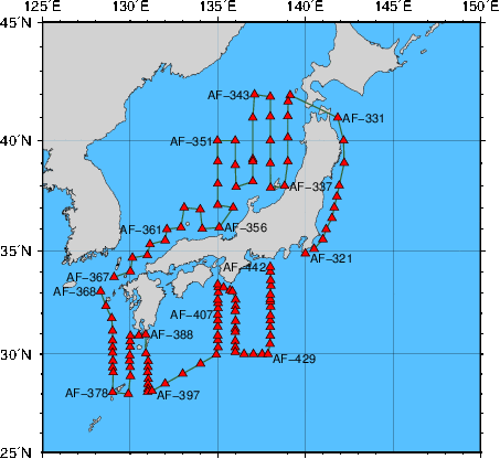 海洋観測点位置図