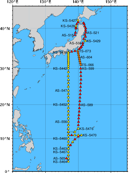 海洋観測点位置図