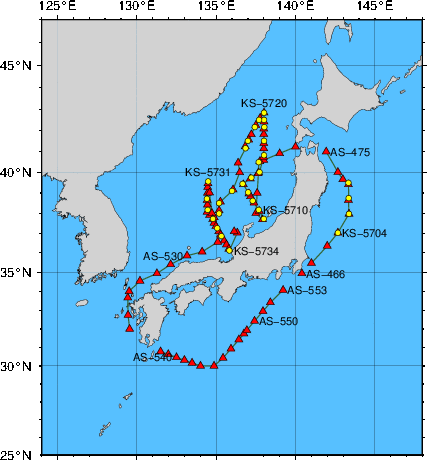 海洋観測点位置図