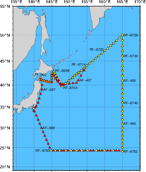 海洋観測点位置図