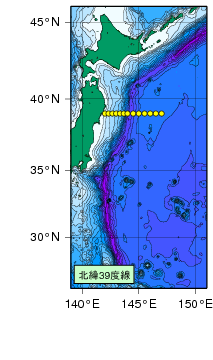 北海道周辺・日本東方測線図