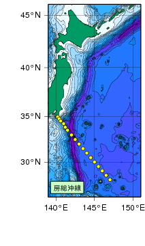 北海道周辺・日本東方測線図