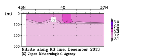 北海道周辺・日本東方の2013年秋季の亜硝酸塩