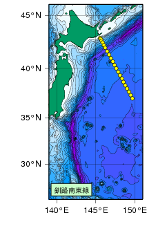 北海道周辺・日本東方測線図