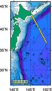 北海道周辺・日本東方測線図