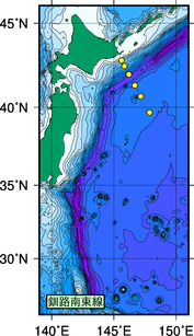 北海道周辺・日本東方測線図