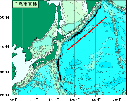 北西太平洋域測線図
