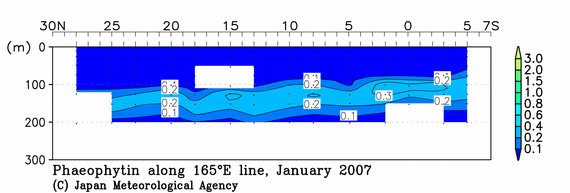 北西太平洋域の2007年冬季のフェオフィチン