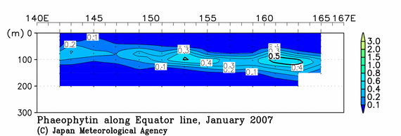 北西太平洋域の2007年冬季のフェオフィチン