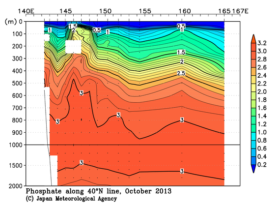 北西太平洋域の2013年秋季のリン酸塩