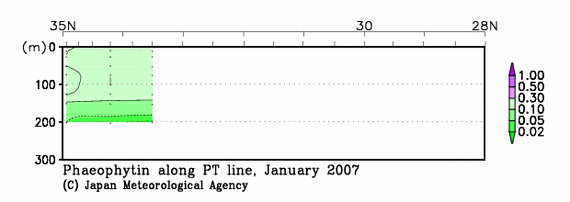 日本南方の2007年冬季のフェオフィチン