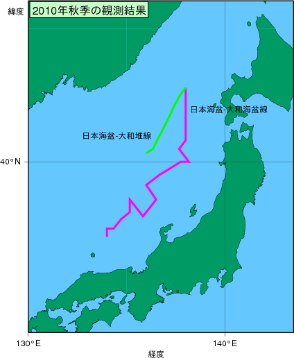 日本海(2010年秋季)の観測線図