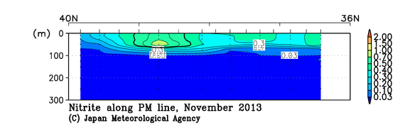 日本海の2013年秋季の亜硝酸塩