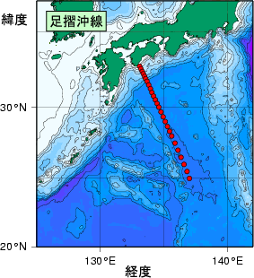 九州・沖縄海域測線図