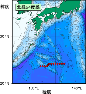 九州・沖縄海域測線図