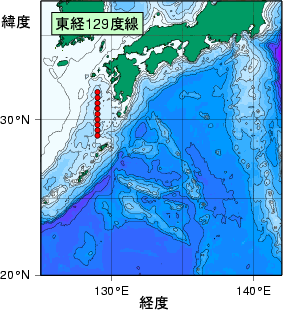 九州・沖縄海域測線図