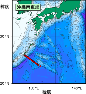 九州・沖縄海域測線図