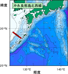 九州・沖縄海域測線図