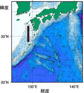 九州・沖縄海域測線図