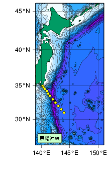 関東沖海域測線図