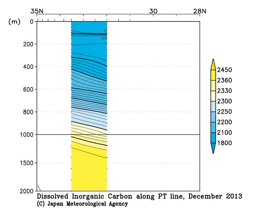 関東沖海域の2013年秋季の全炭酸